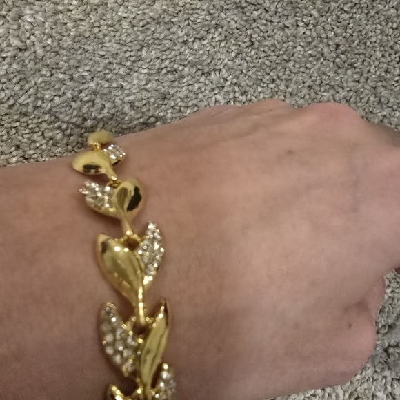 21kgp Duabi Jewelery Elegant Gold Leaf Bracelet